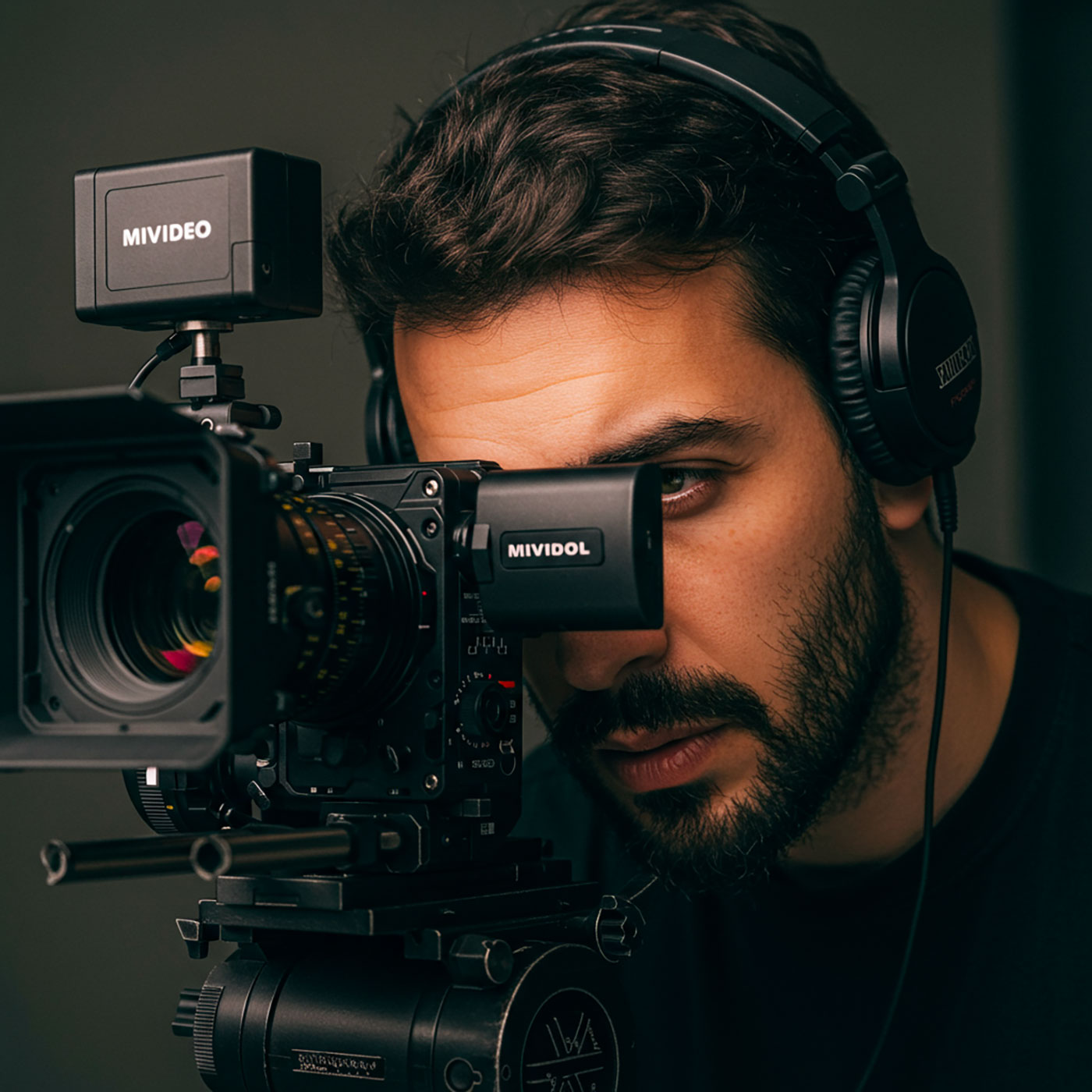 Videomaker conducting professional filming process with high-end camera equipment for compliant video production.